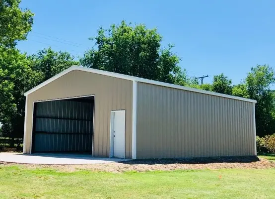 30' x 40' metal building in Prosper, Texas completed and installed by Switchback Construction.